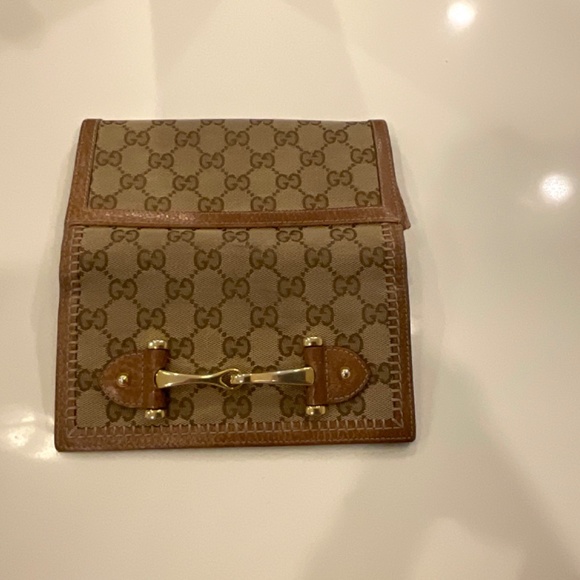 Gucci brown bow detailed clutch wallet - Picture 6 of 7